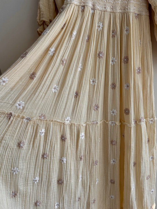 Free People Dahlia Embroidered Maxi Dress, Daisy Butter Yellow, Small - Picture 10 of 16